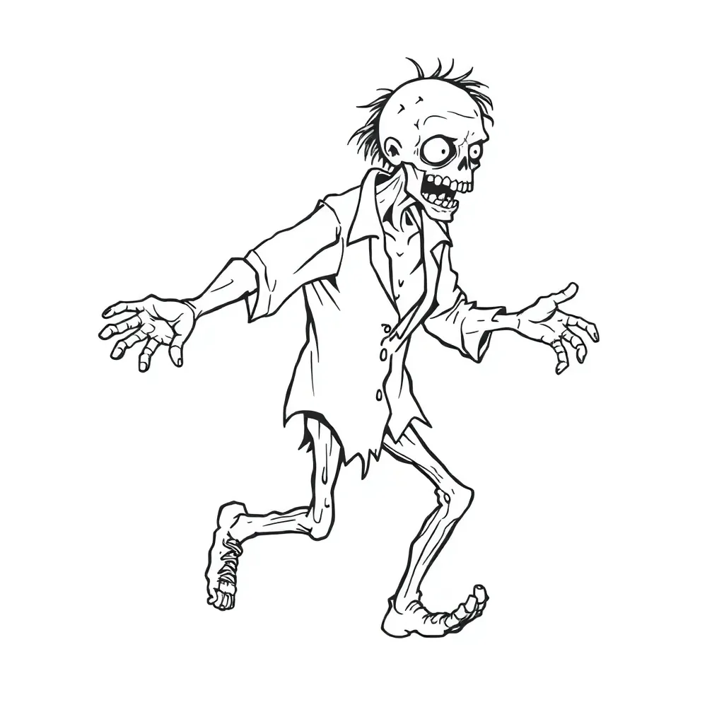 Zombie coloring page