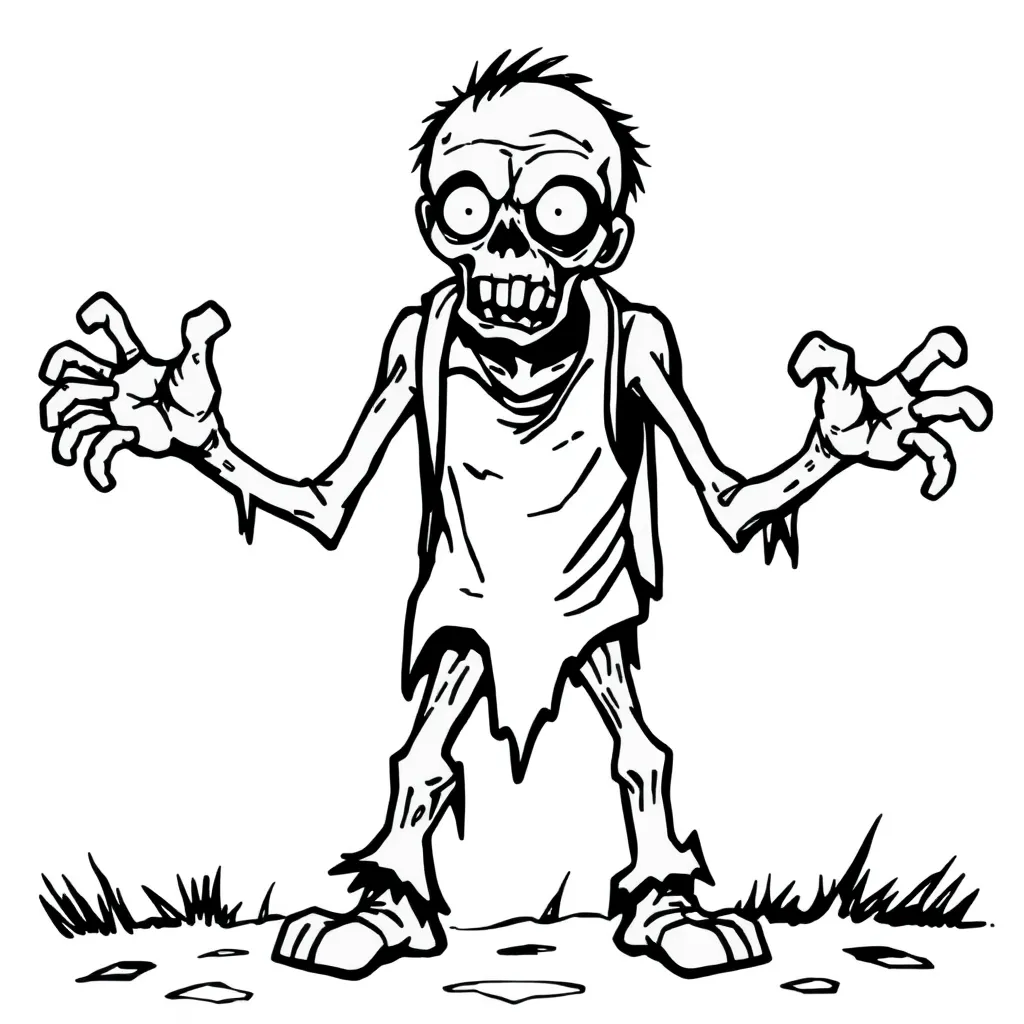 Zombie coloring page