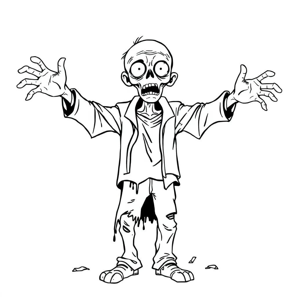 Zombie coloring page