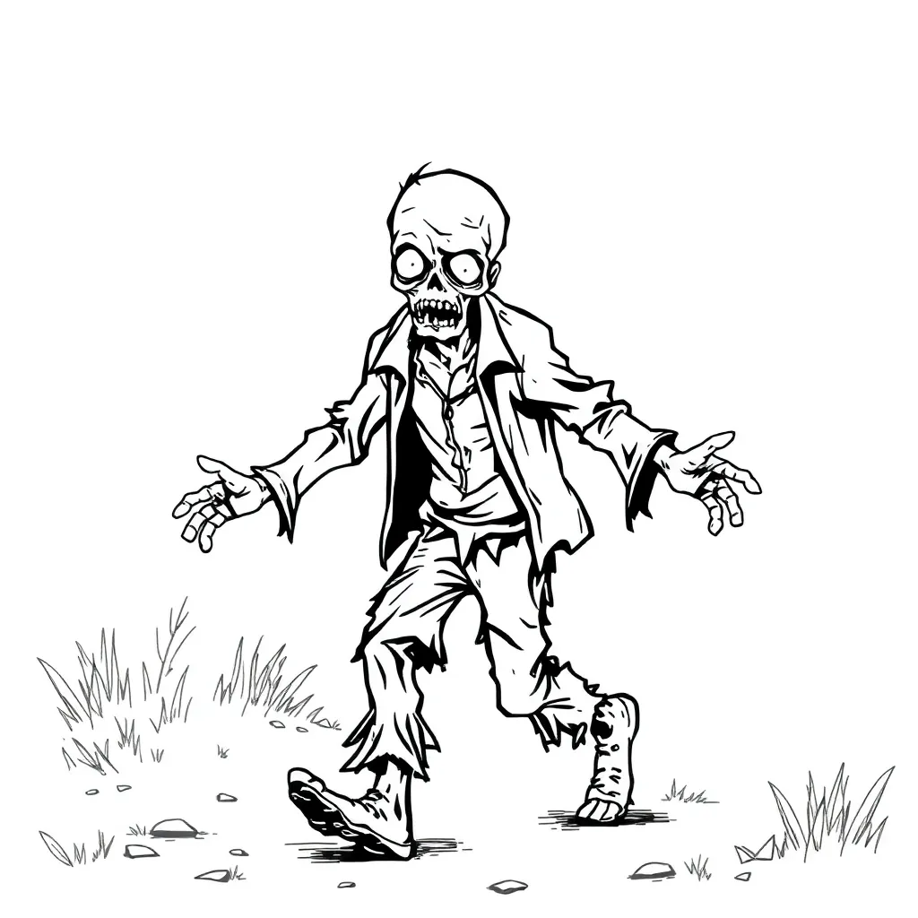 Zombie coloring page