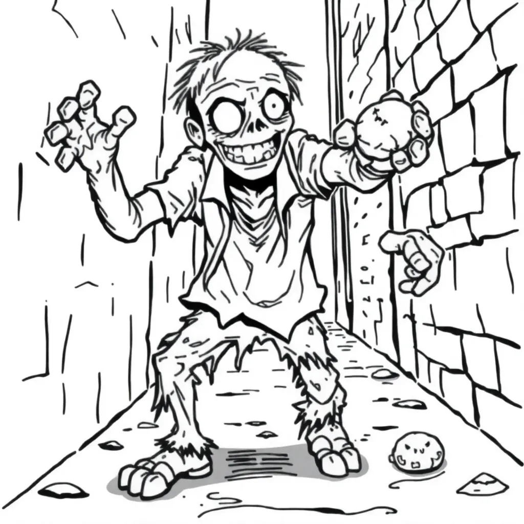 Zombie coloring page