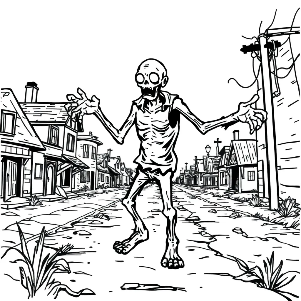 Zombie coloring page