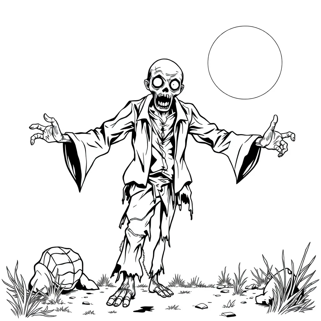Zombie coloring page