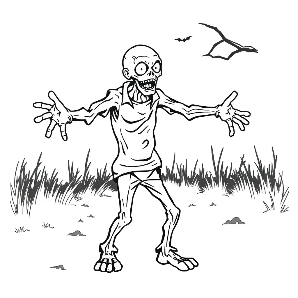 Zombie coloring page