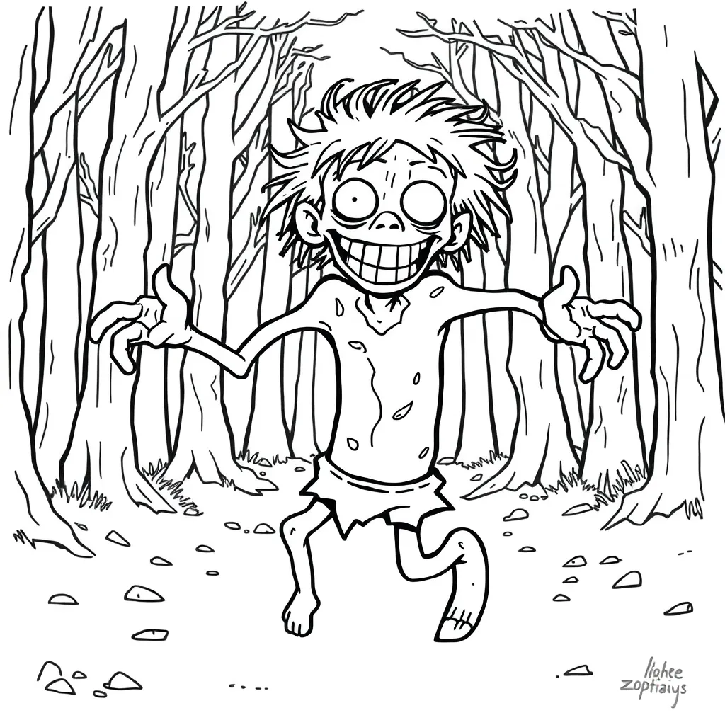 Zombie coloring page