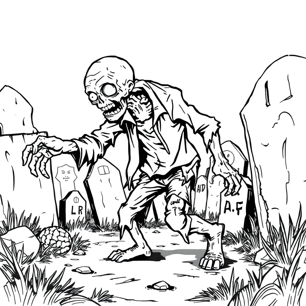 Zombie coloring page