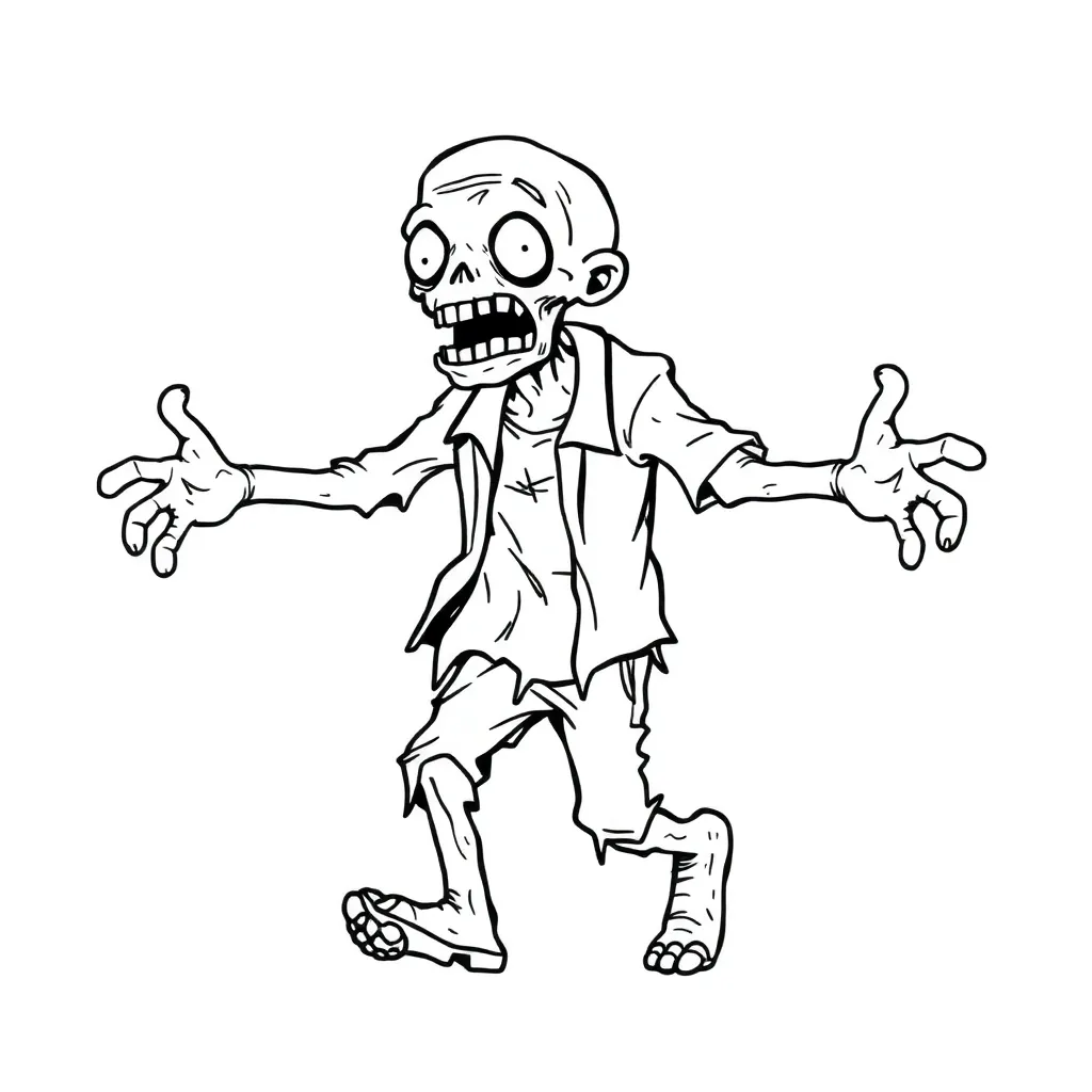 Zombie coloring page