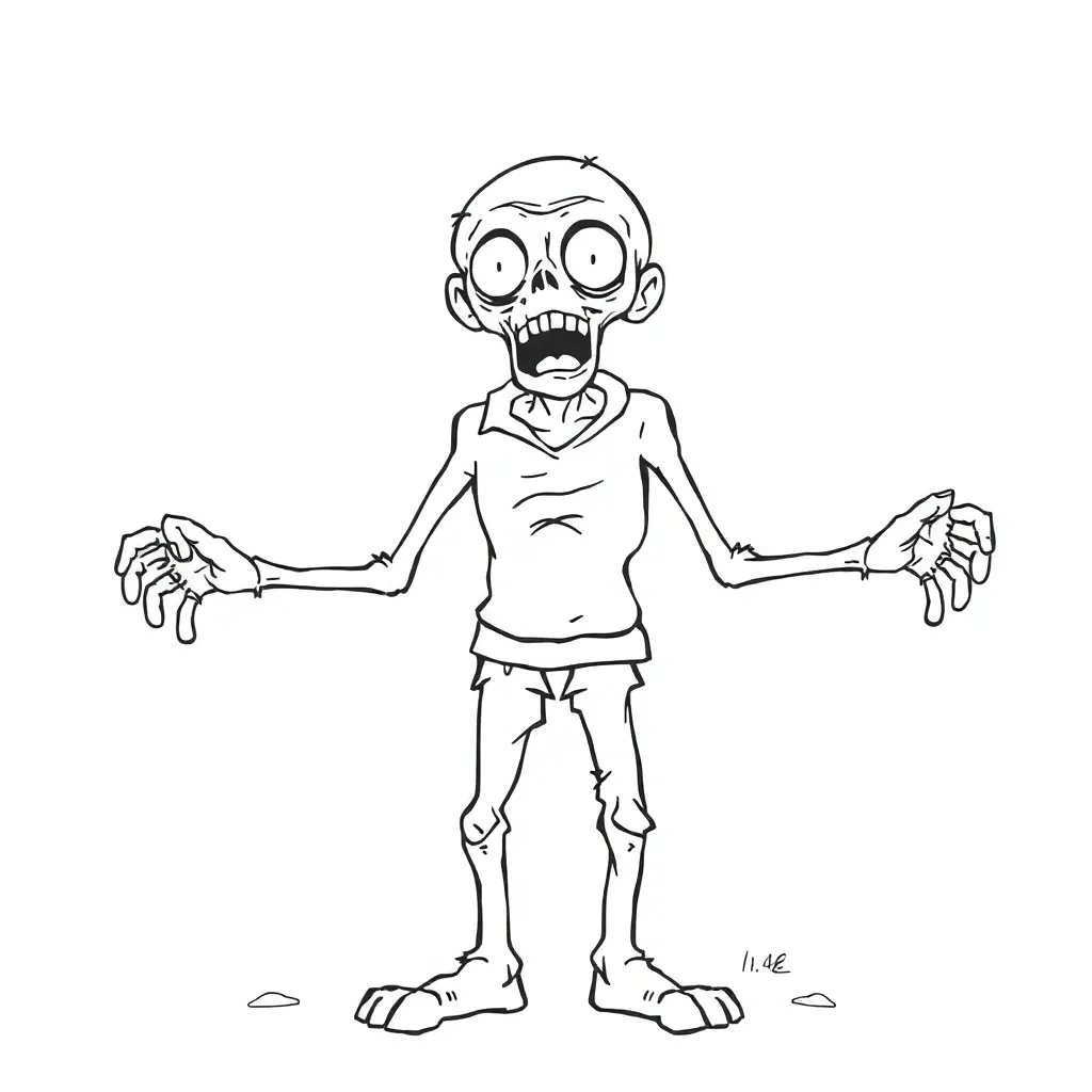 Zombie coloring page