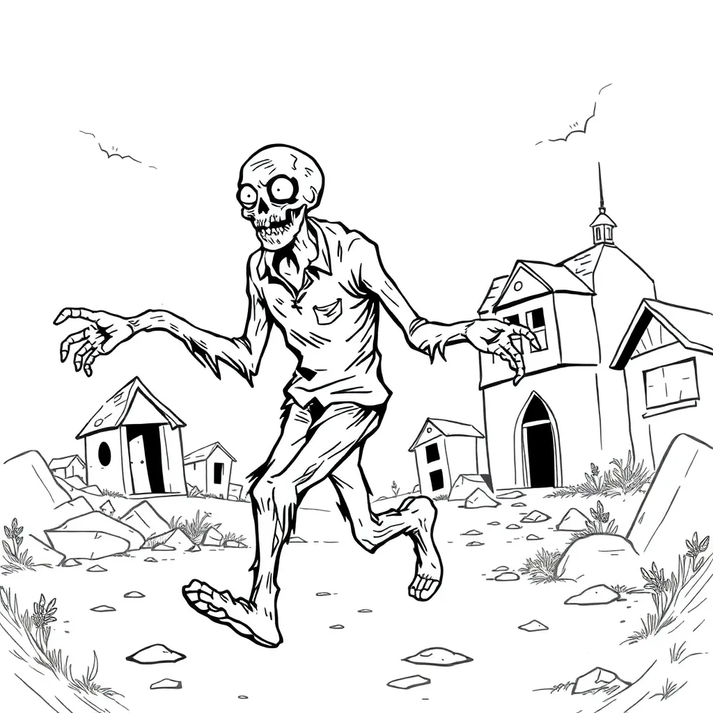 Zombie coloring page
