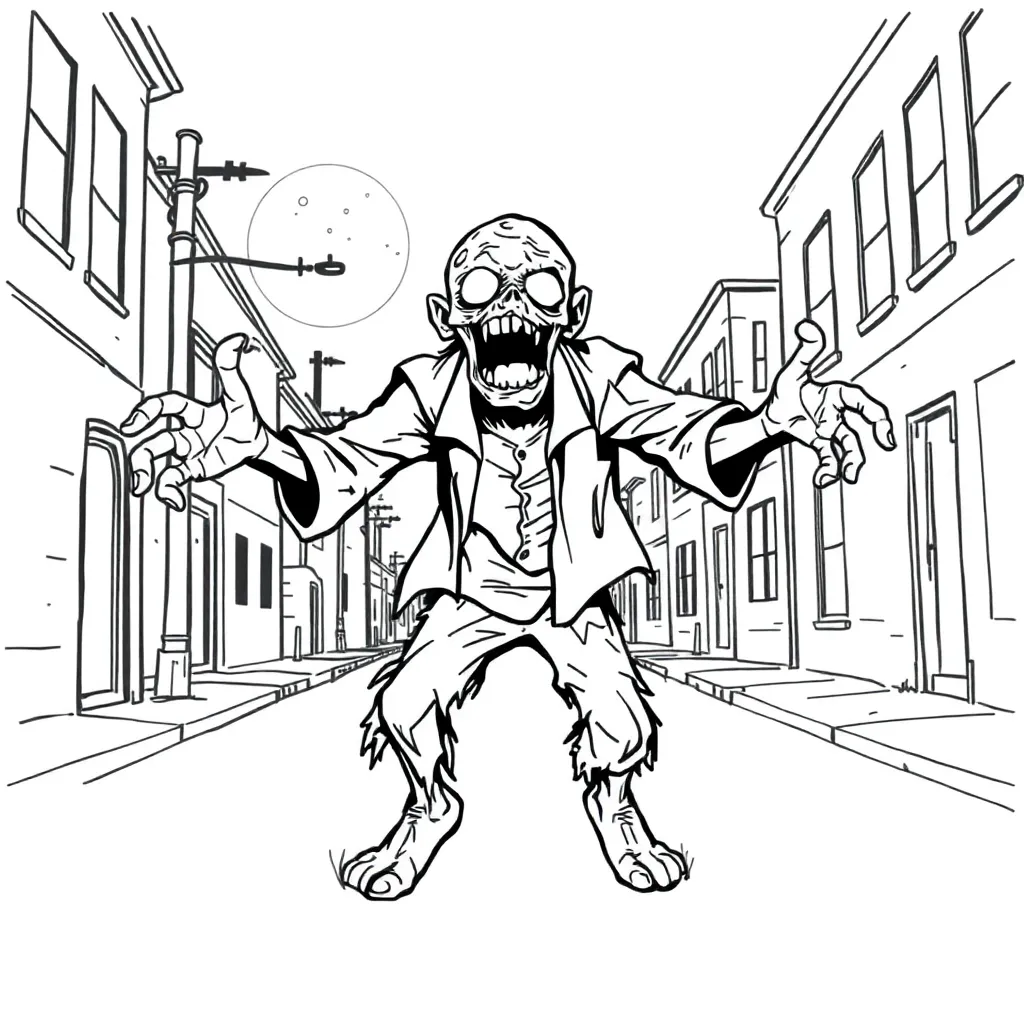 Zombie coloring page