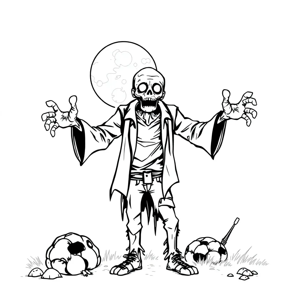 Zombie coloring page