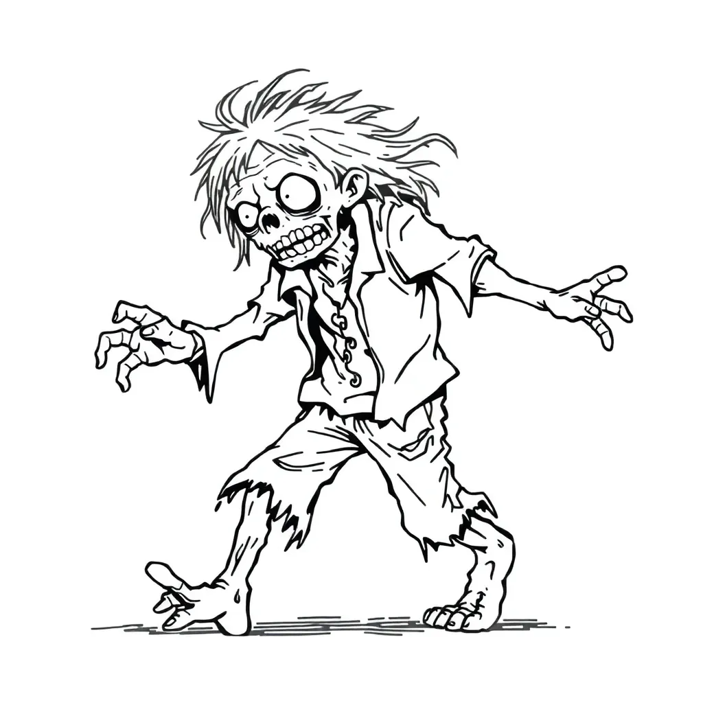 Zombie coloring page
