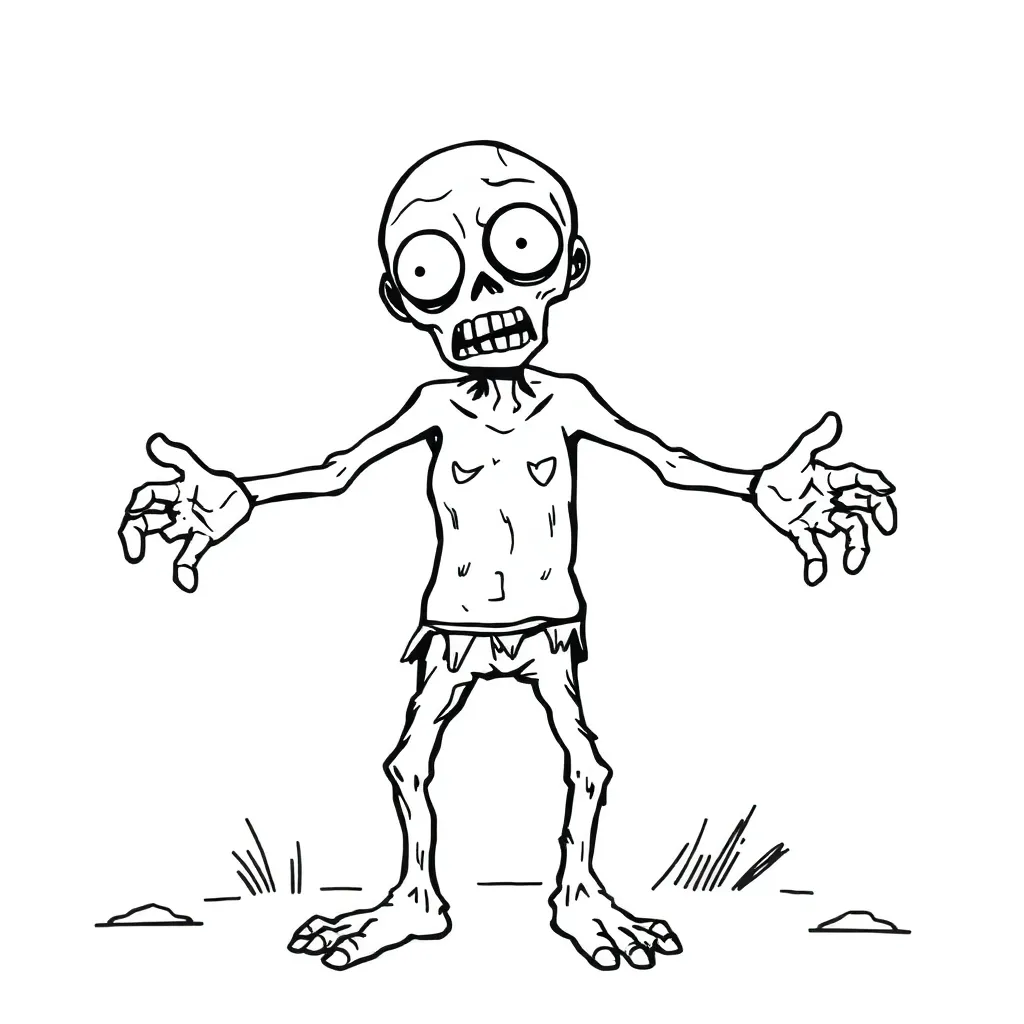 Zombie coloring page