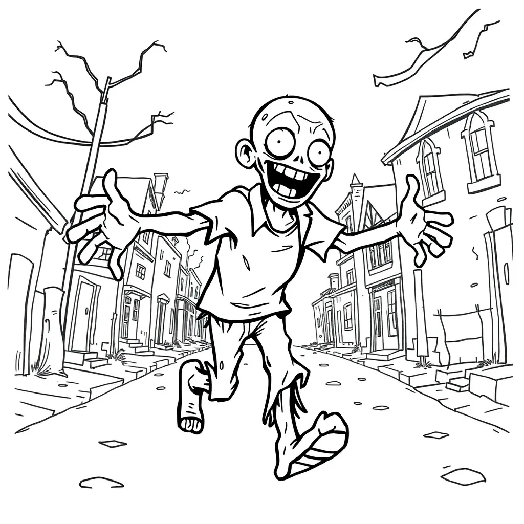 Zombie coloring page
