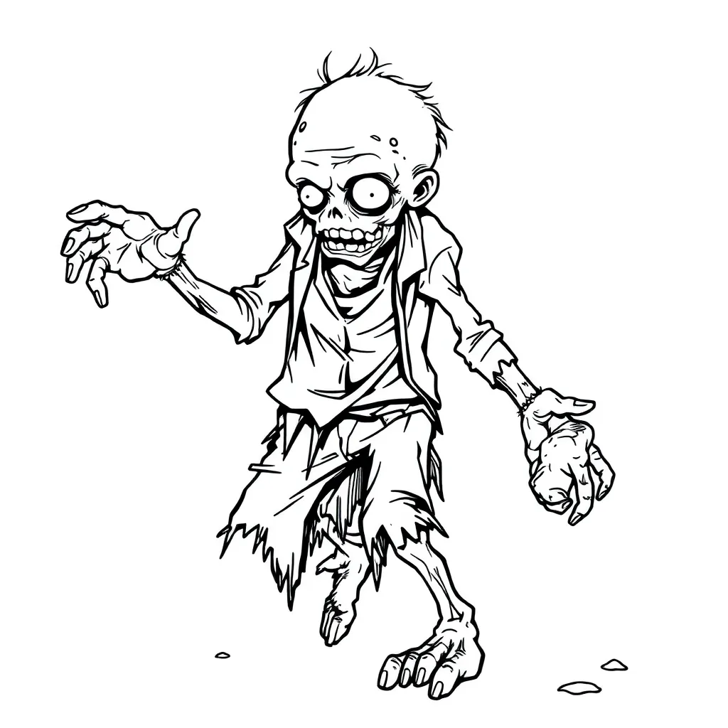 Zombie coloring page
