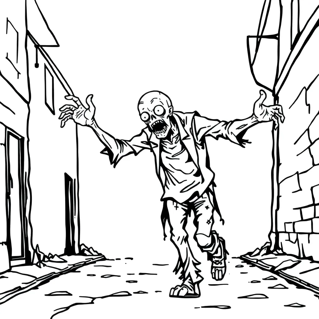 Zombie coloring page