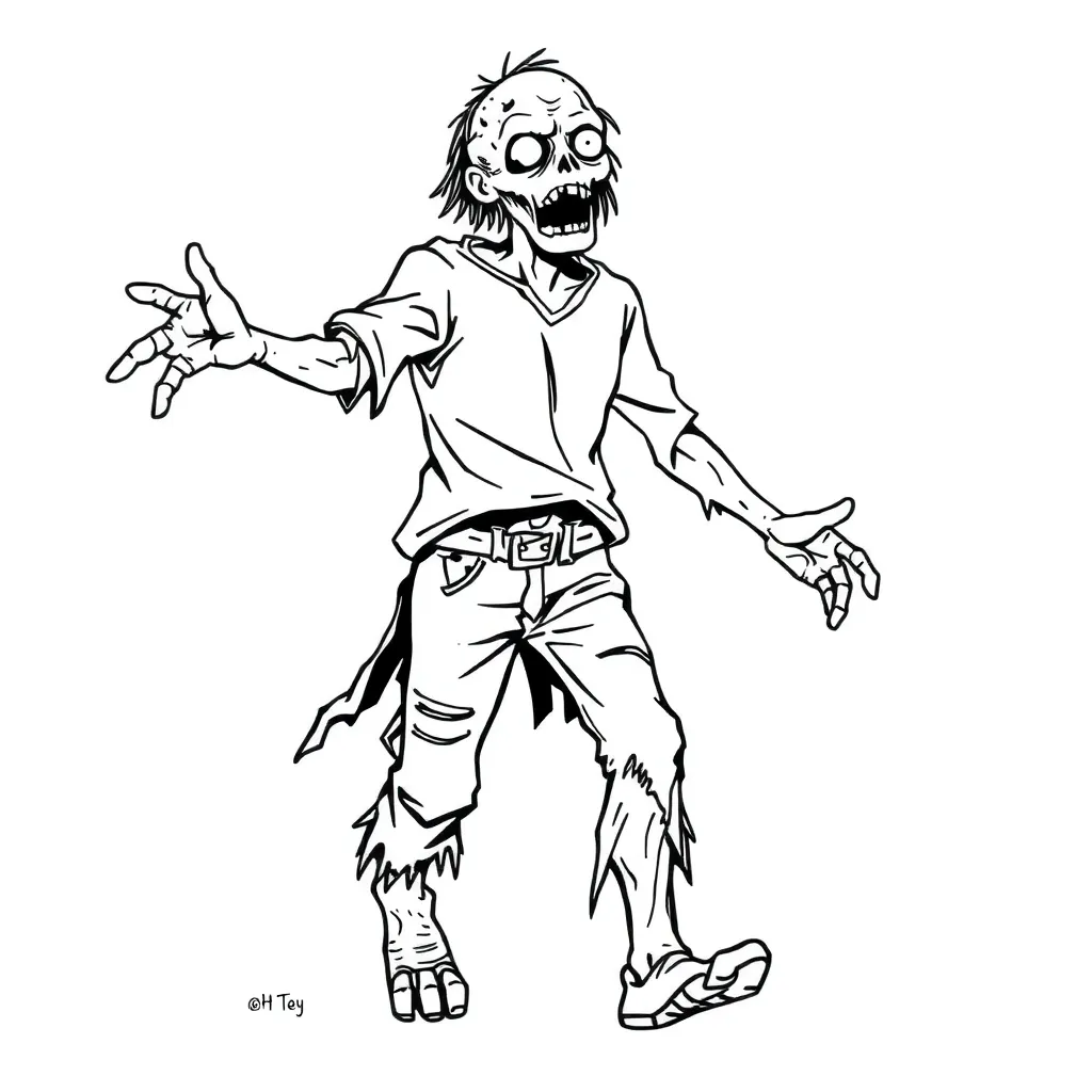 Zombie coloring page