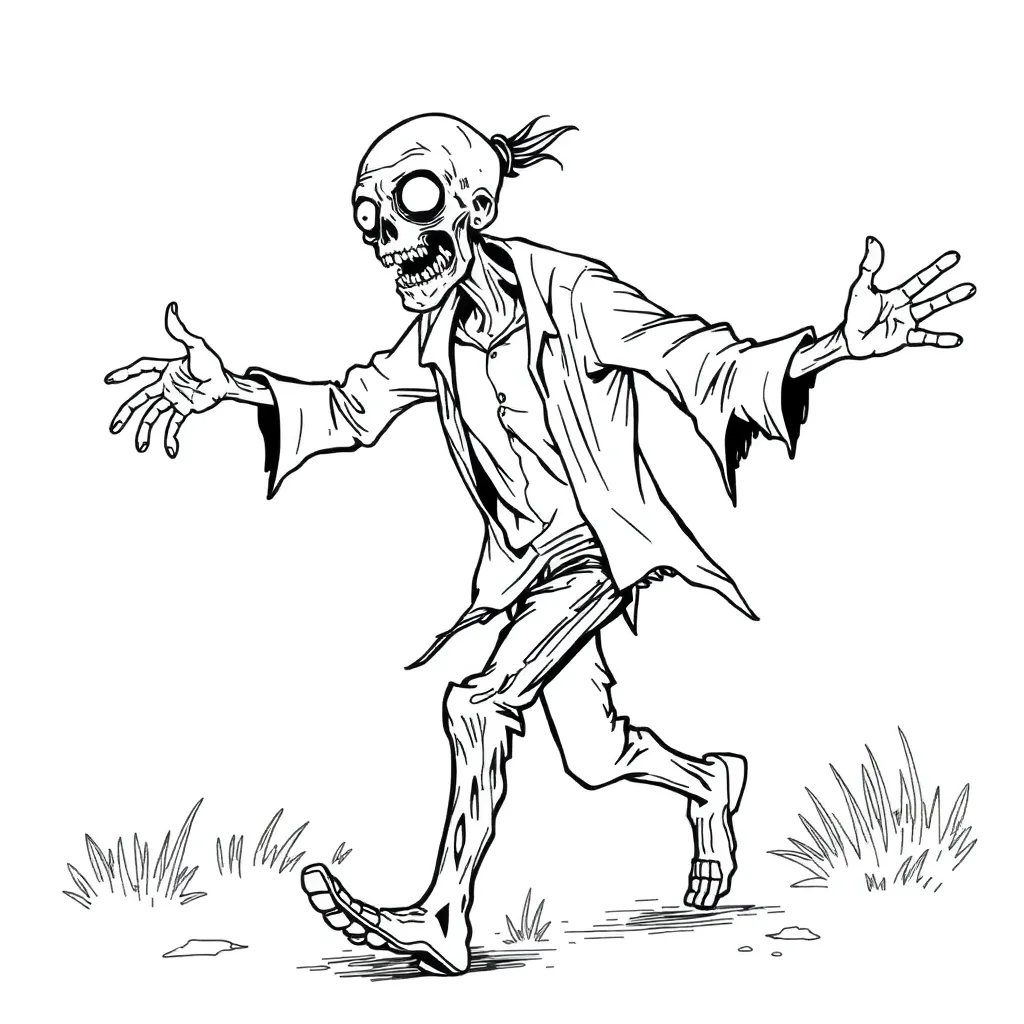 Zombie coloring page
