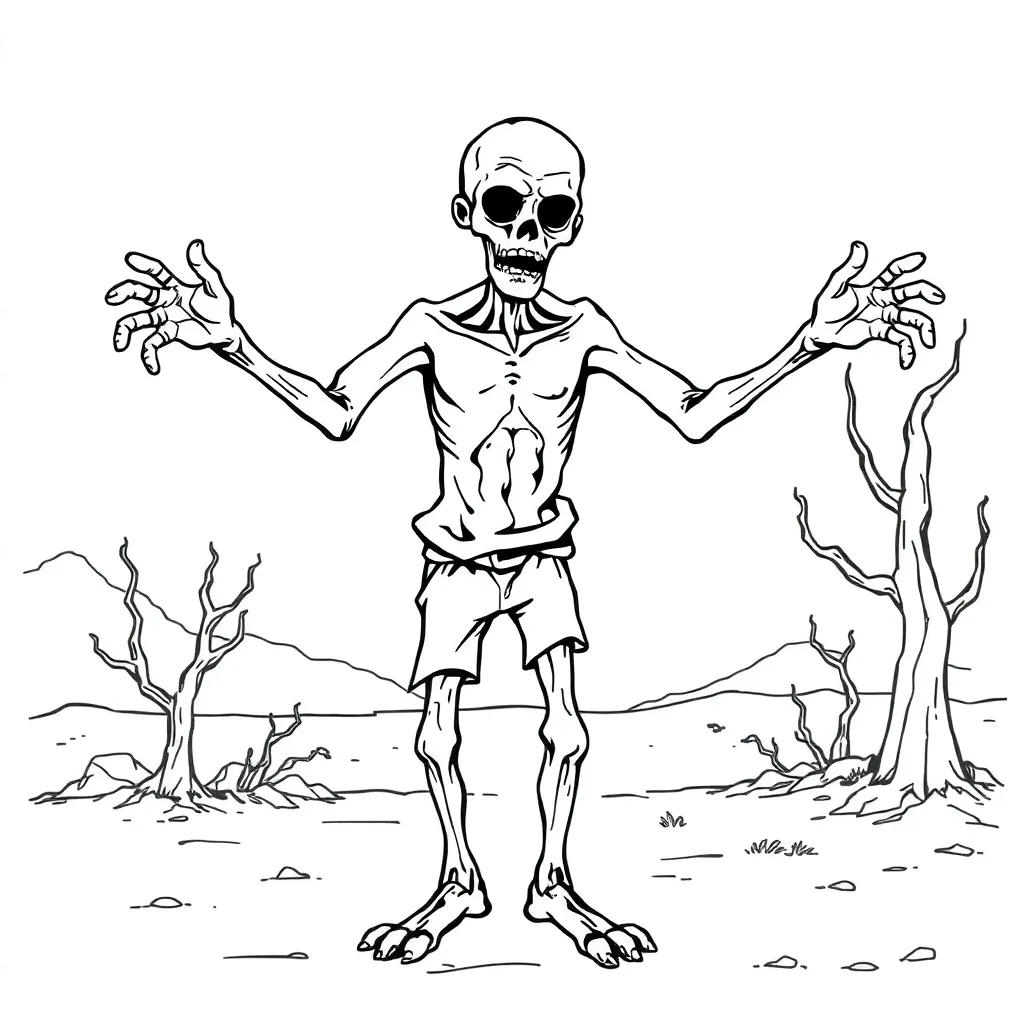 Zombie coloring page