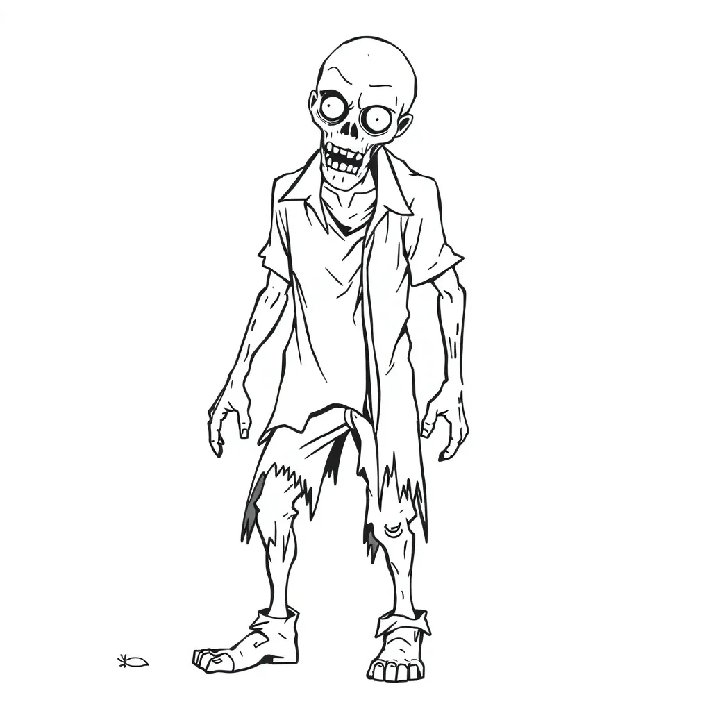Zombie coloring page