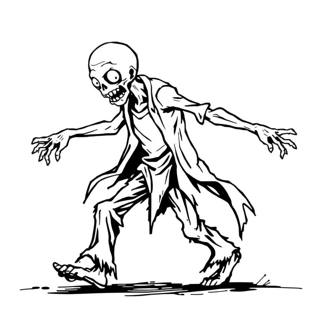 Zombie coloring page
