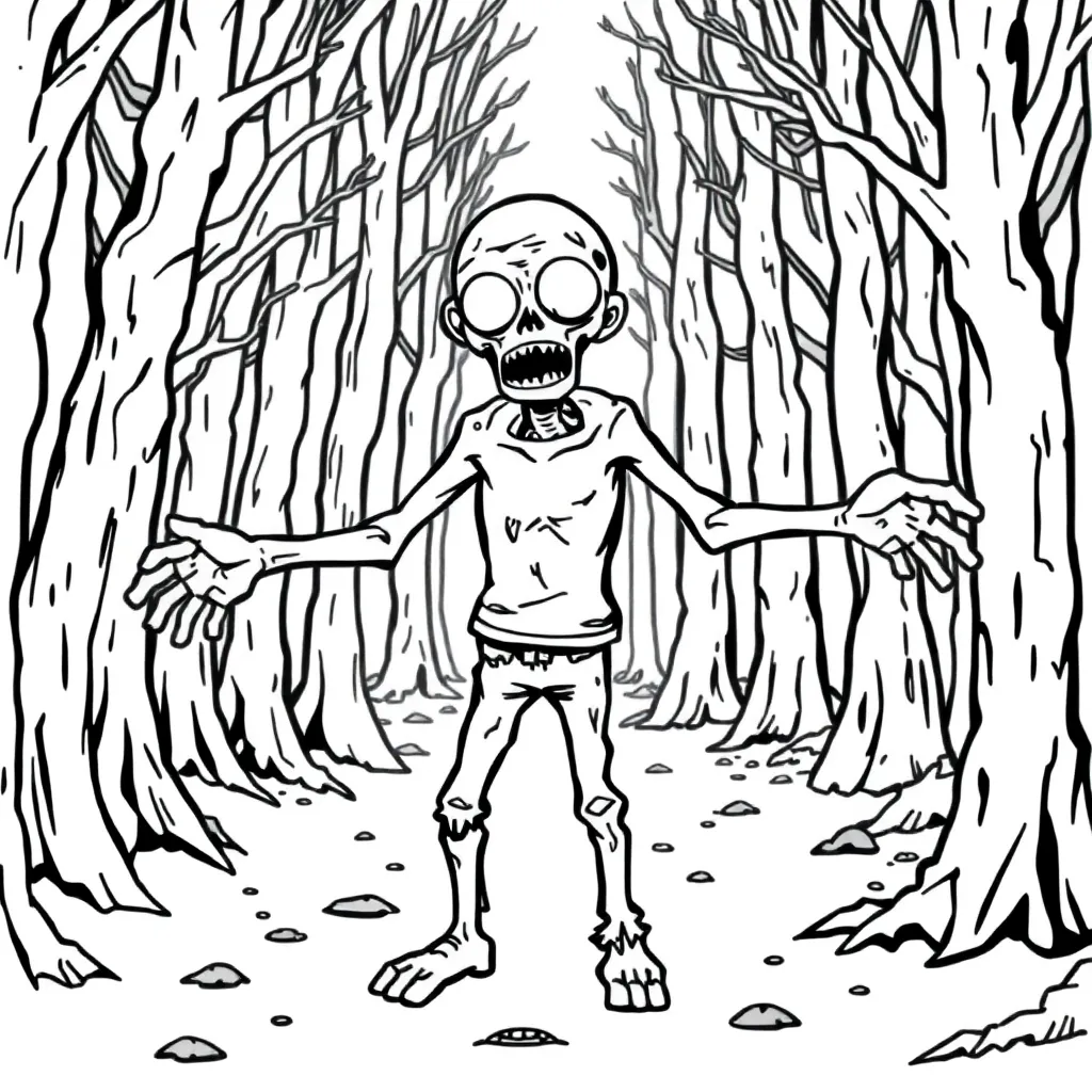Zombie coloring page
