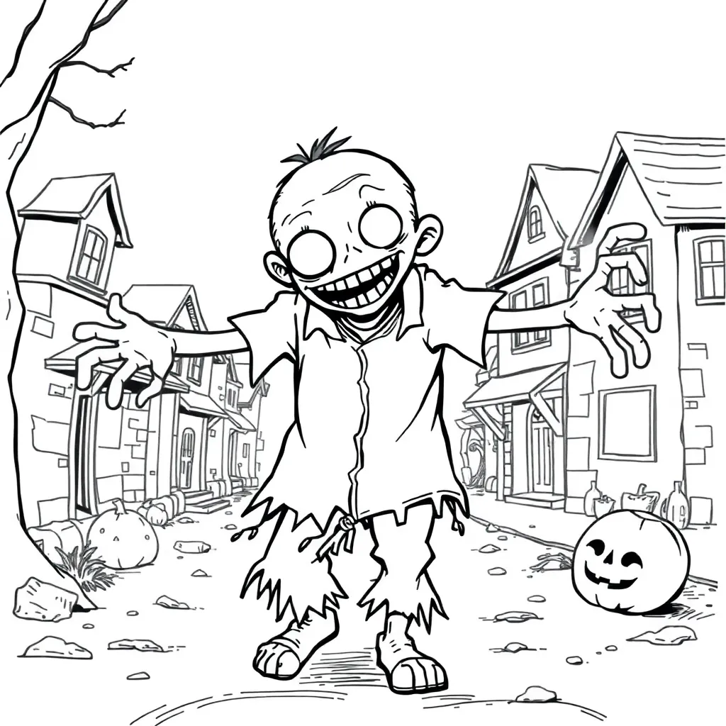 Zombie coloring page