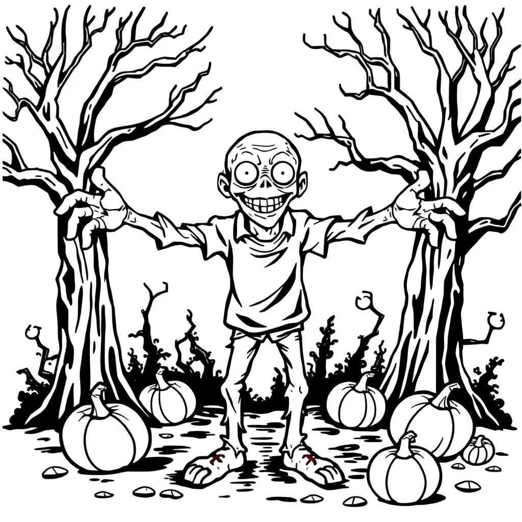 Zombie coloring page