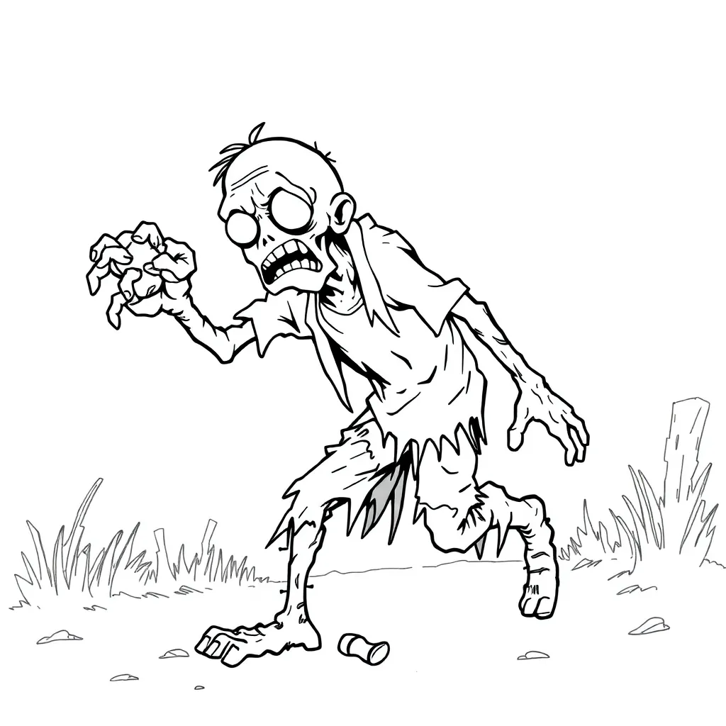 Zombie coloring page