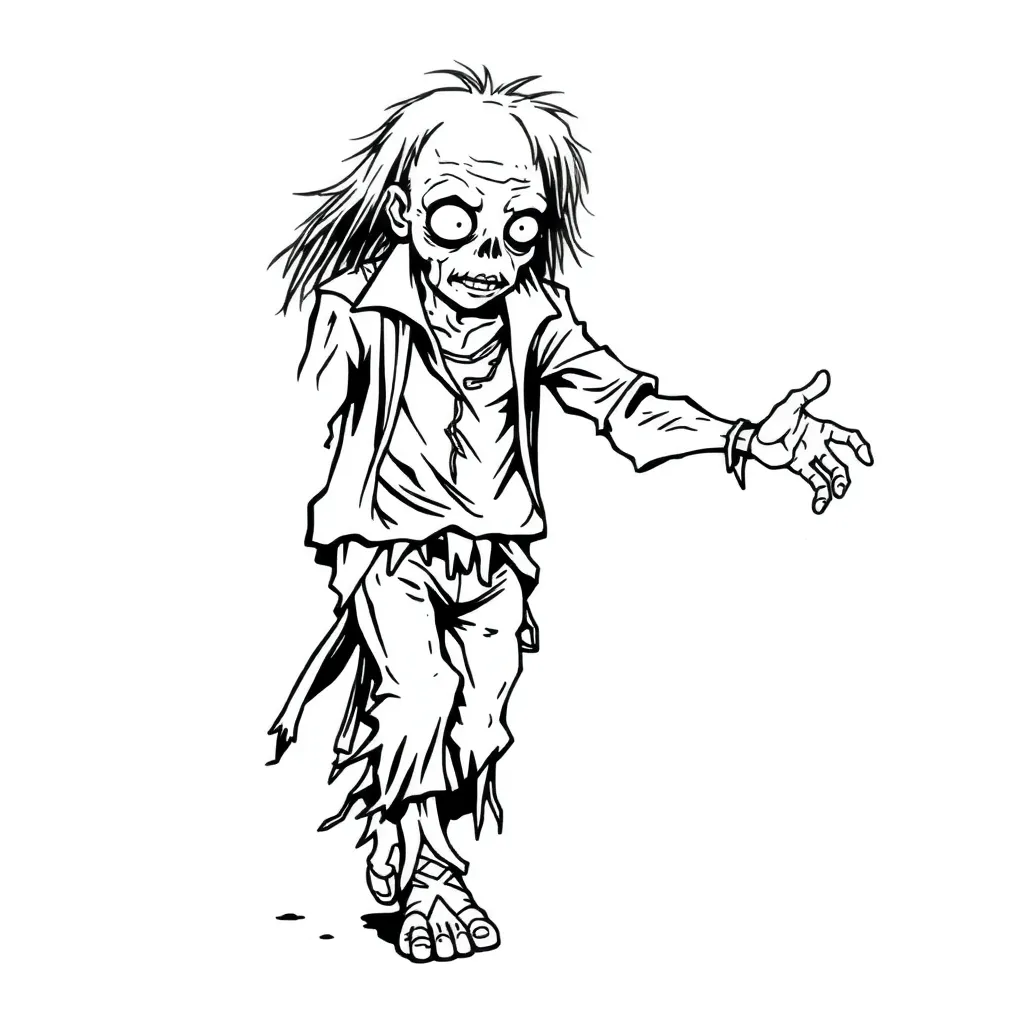 Zombie coloring page