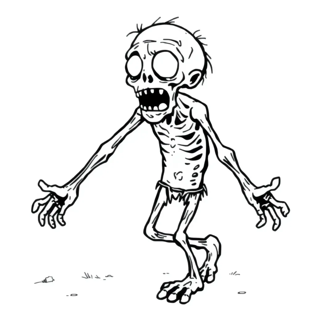 Zombie coloring page