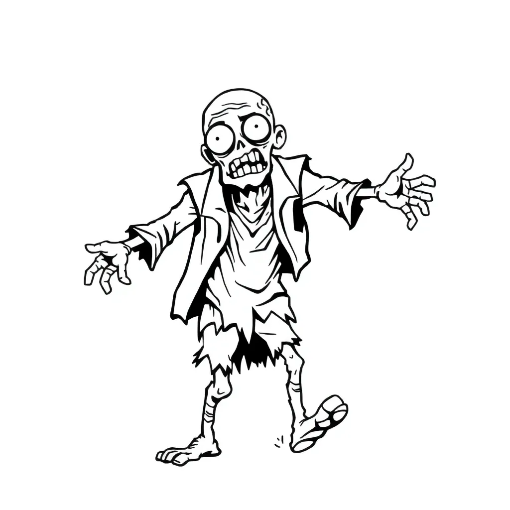 Zombie coloring page