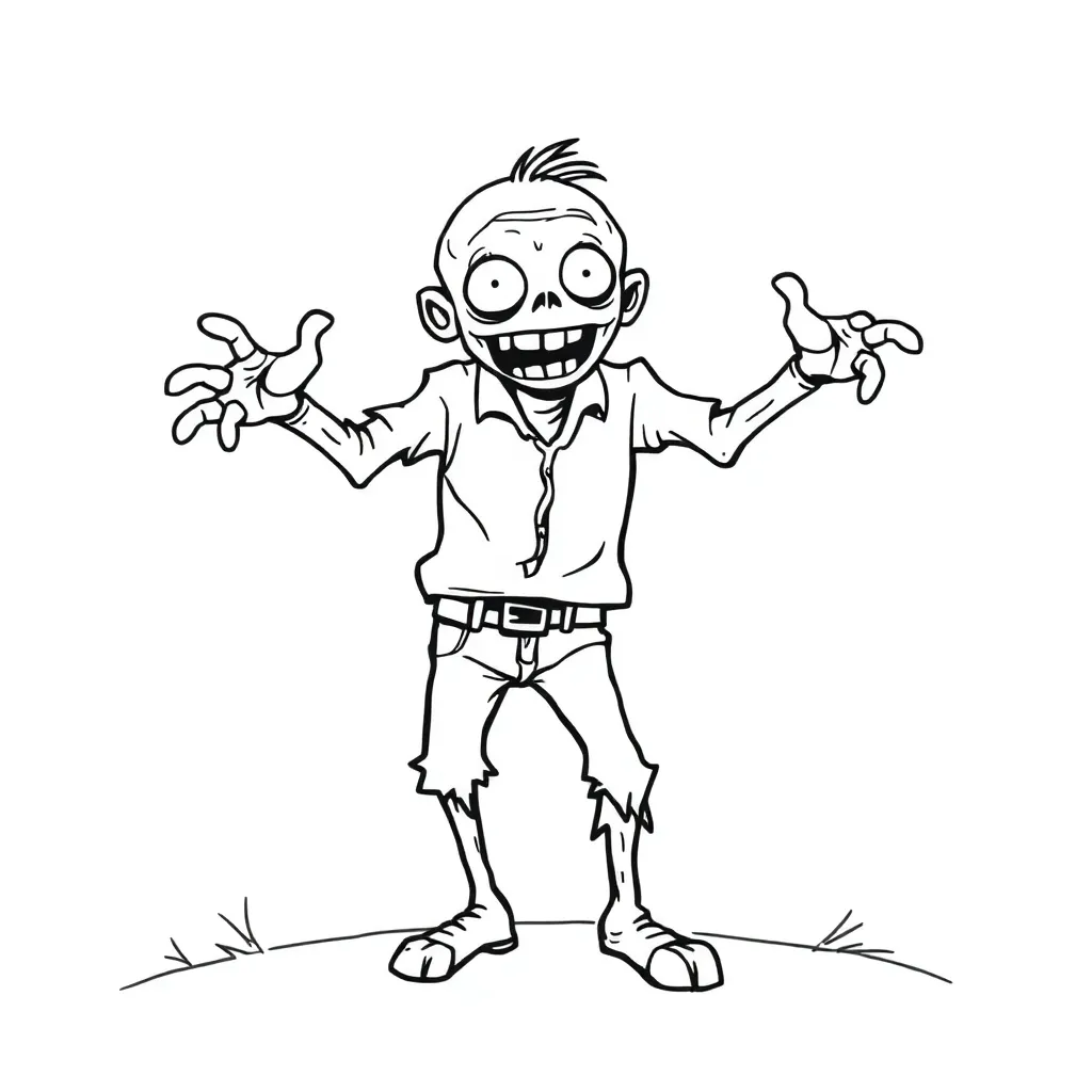 Zombie coloring page