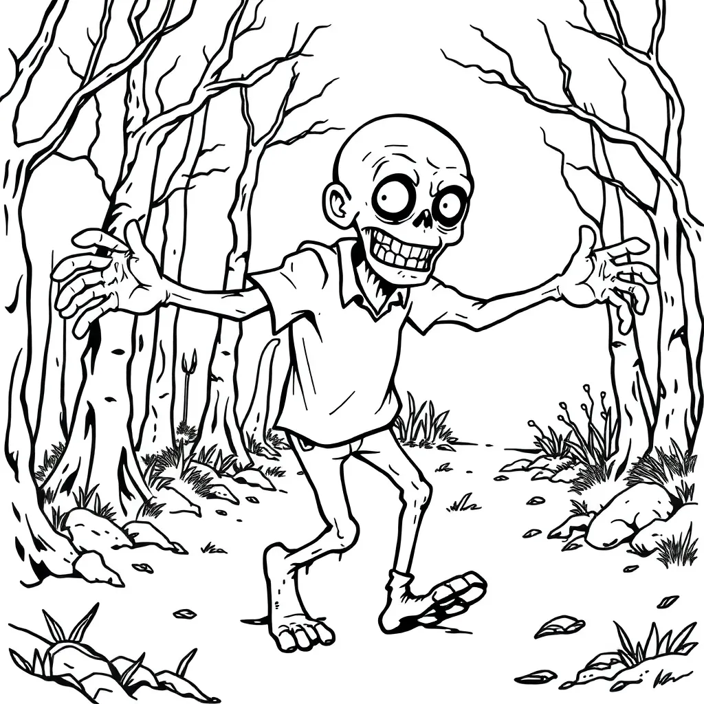 Zombie coloring page