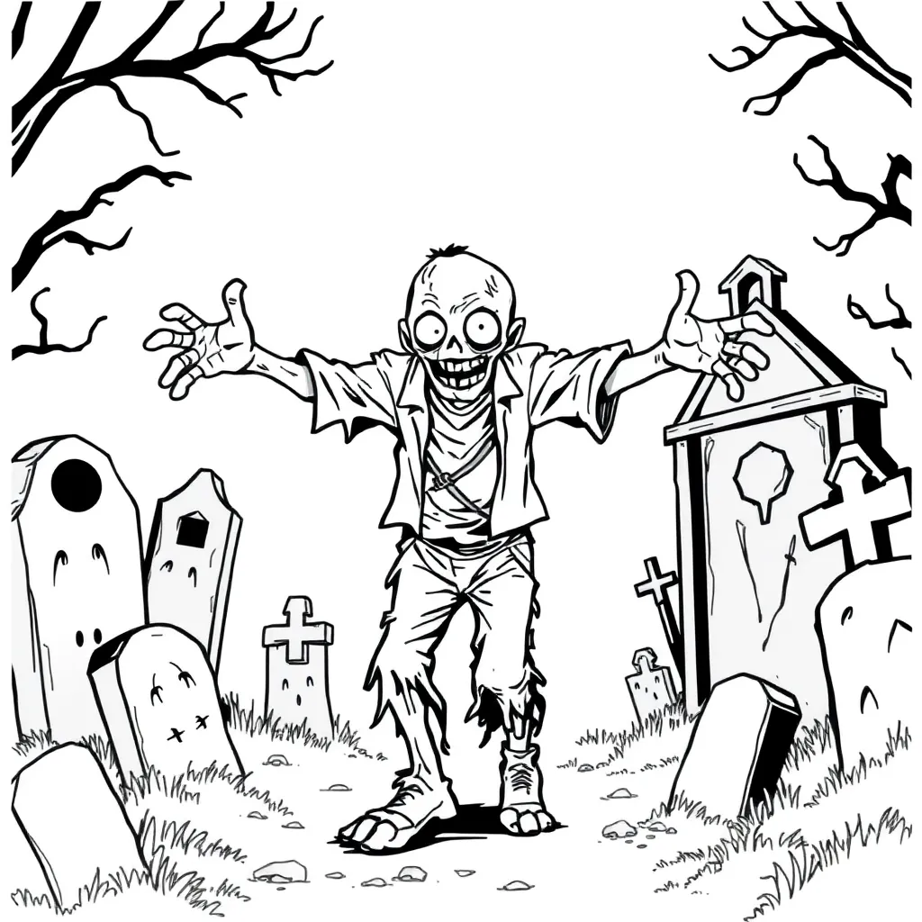 Zombie coloring page