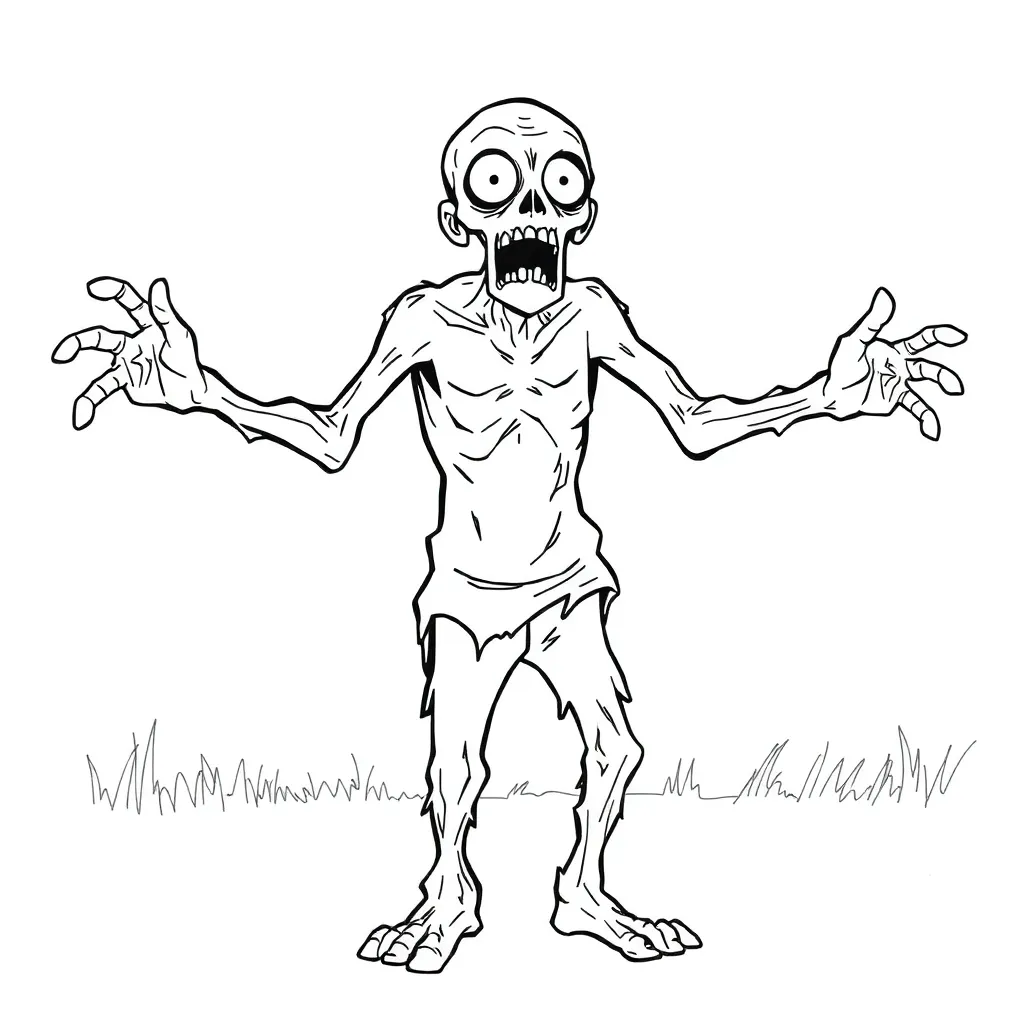 Zombie coloring page