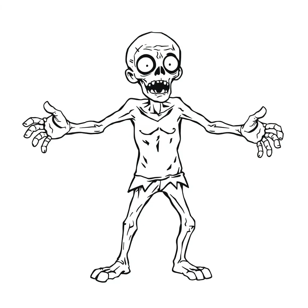 Zombie coloring page