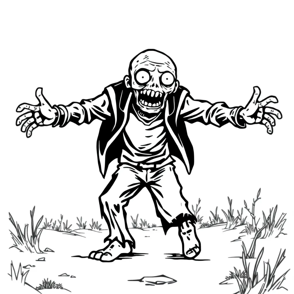 Zombie coloring page