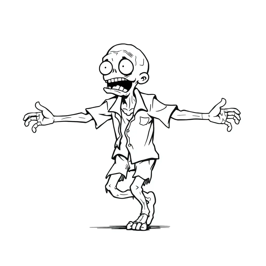 Zombie coloring page